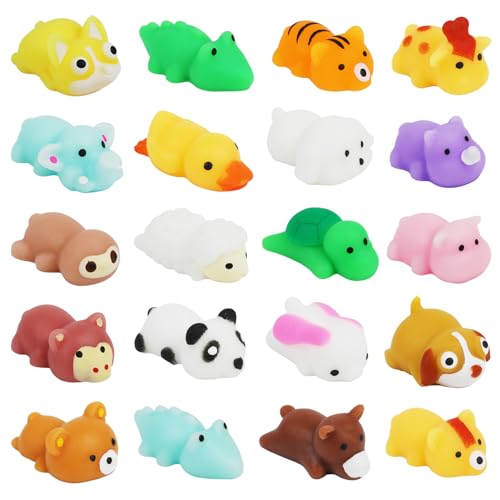 KIPEREE 20pcs Mini Squishy Toys – Mochi Animal Stress Relief Fidget Toys for Kids, Soft Squeeze Party Bag Fillers, Classroom Rewards & Gifts
