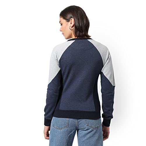 Image of PINACOLADA Women's Double Striped Hoodie with Ribbed Hem for Casual Wear | Hooded Neck | Long Sleeve | Pull On Closure | Cotton Sweatshirt Crafted with Comfort Fit for Everyday Wear