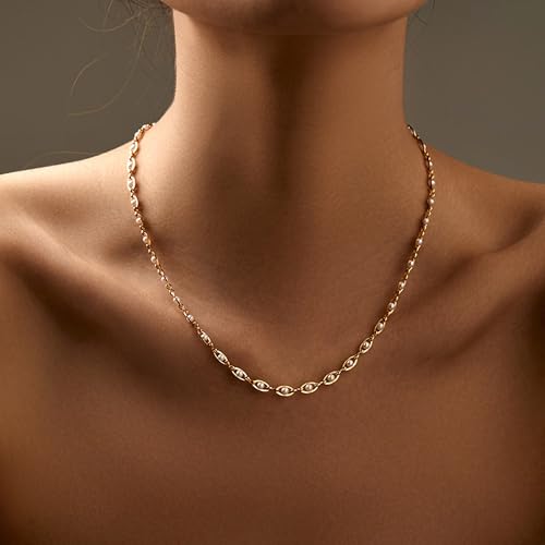 Pippa Pearl Necklaces for Women Dainty Chain Necklace 14K Gold Plated Charm CZ Pendant Necklace Simple Choker Necklaces for Women Trendy Wedding Womens Jewelry2
