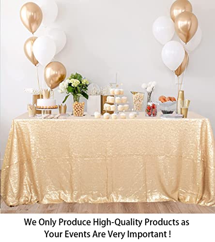 Shidianyi Matte Gold Table Cloths For Parties 90In X 90In Sequin Tablecloth Glitter Tabkecloth #TOP1