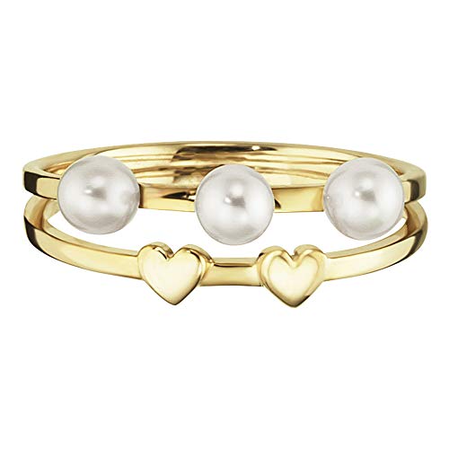 Preisvergleich Produktbild cai Damen Ring 925 / - Sterling Silber vergoldet Süßwasserzuchtperle gelb 135270080