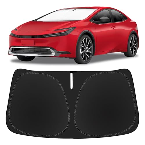 Sunshade for Prius Windshield Sun Shade for 2023 2024 2025 2026 Toyota Prius Hatchback Accessories(Not for Prius C or Prius V) Front Window Shield Cover Sun Visor Protector Foldable Blocks UV Rays