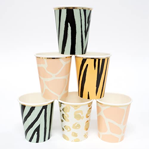 Meri Meri Safari Cups for Themed Parties (Pack of 8), Disposable