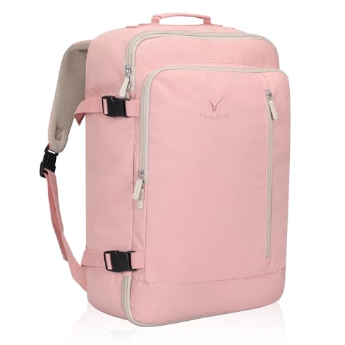 Image of Hynes Eagle Carry on Backpack 38L Large Travel Backpack for Women Flight Approved Weekender Bag Laptop Backpack Men 15 inches Light Pink