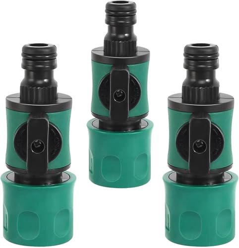 Wzzy Gurden 3 Pezzo Raccordo Tubo da Giardino con valvola di Regolazione per connettori a innesto da 1/2”, Rubinetto di Chiusura Acqua Kit di irrigazione, per Irrigazione e Giardino