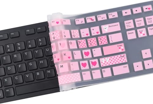 Keyboard Cover Skins Compatible with Dell KM636 Wireless Keyboard & Dell KB216 Wired Keyboard & Dell Optiplex 5250 3050 3240 5460 7450 7050 & Dell Inspiron AIO 3475/3670/3477 All-in one Desktop-Lovly