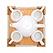Mini Porcelain Tea Set - Ceramic Teapot Coffee Cup Set for Drinking Tea, Latte, Espresso, Water including White Tea Pot, 4 Cups, Bamboo Serving Tray