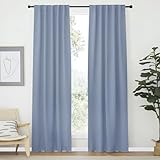 Picture of NICETOWN Living Room Darkening Curtains - (Vintage Blue Color) W42 x L70, Set of 2, Home Decor Room Darkening Thermal Insulated Drapery Panels for Office/School/Hospital Window