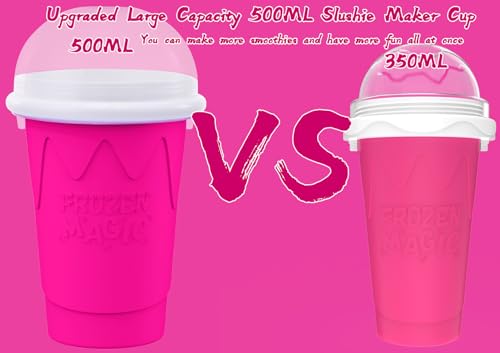 Image of 2PCS Slushie Maker Cup-500ml DIY Magic Quick Frozen Smoothies Cups for Homemade Milk Shake Ice Cream Maker, Portable Cooling Cups, Double Layer Squeeze Slushy Maker Cup, Birthday Gifts for Kids Mom