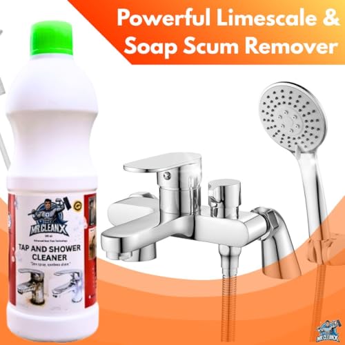 Image of Pack of 2 Mr.CleanX Tap and Shower Cleaner, Hard Water Stain Remover, Limescale and Rust Fighter (2, 1000ml)