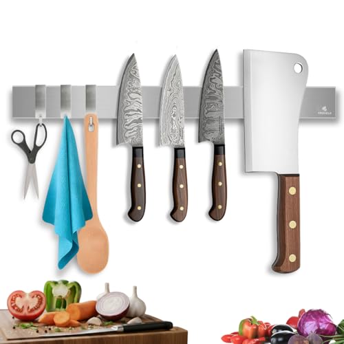Strong Magnetic Knife Holder 40cm - Stainless Steel Silver Wall