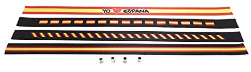 Tarja 73 | Pulseras de Tela con la Bandera ESPAOLA en pack de 4 unidades. Negro | Pulsera con la BANDERA DE ESPAA | Regalo Original