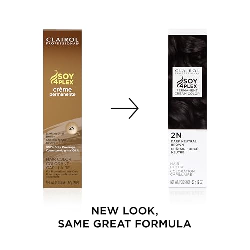 Image of Clairol Professional Permanent Cream Hair Color | 100% Gray Coverage | Blonde, Brown, Black, & Red-Violet Shades | Deep Conditioning & Fade Resistant Results