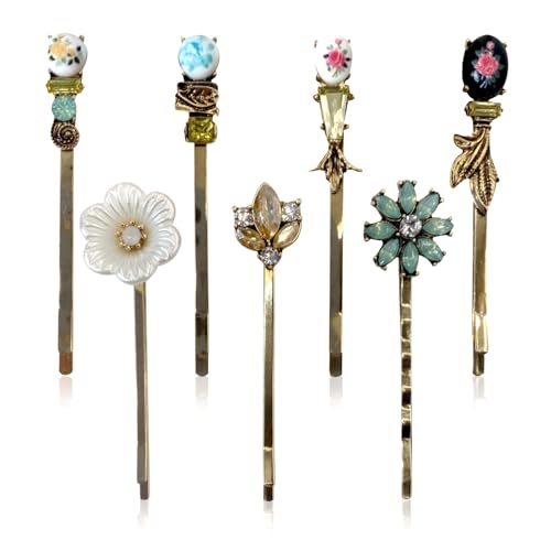 NIIIYTYB 7PCS Vintage Hair Clips for Women Elegant Decorative Bobby Pins and Hairpins Cute Hair Accessories for Ladies Styling Tools Retro Women's Pin Clips for Everyday and Special Occasions