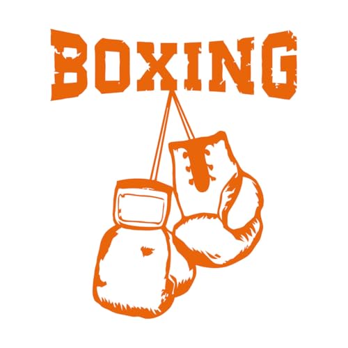 Fine Carving Decals Sport Boxer Boxing Gloves Fighter Gymnastics 34x40cm Tattoo Culture Orange