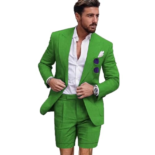Mi Bo Tong Men Linen Suit 2 PCS One Button Suits Casual Formal Summer Suit for Wedding Blazer Pants Tuxedos