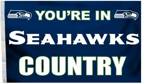 Fremont Die NFL Seattle Seahawks 3' x 5' Flag with Grommets, 3 x 5-Foot, In Country
