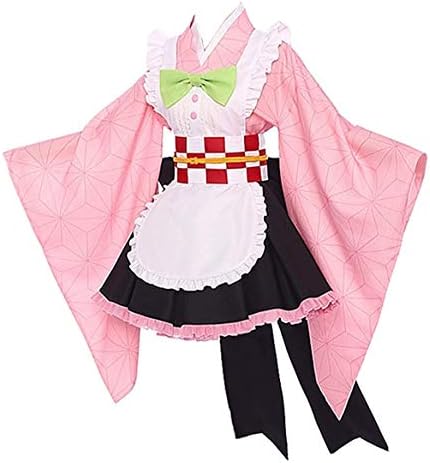 Grand DukeKimetsu no Yaiba Cosplay Kamado Nezuko Cosplay Costume Maid Dress Kimono Halloween Costume Full Set