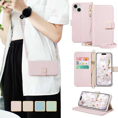 LULUYOUWEI For iPhone 15 �P�[�X �蒠�^ ��Phone15 �P�[�X �蒠�^ �V�����_�[ �X�g���b�v ������� �X�}�z�P�[�X �A�C�t�H��15 �l�C iPhone15 �P�[�X ���� ���� �A�C�z��15 �g�уP�[�X ���킢�� �����ق�1