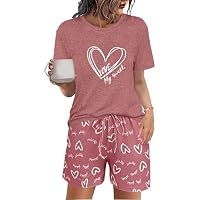 Uniexcosm Pijama de Mujer Verano Conjunto de Algodón Manga Corta