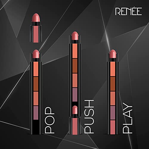 Image of RENEE Fab 5 Nude 5 in 1 Lipstick 7.5gm - Five Shades in One -long Lasting, Matte Finish - Non Drying Formula With Intense Color Payoff - Compact & Easy to Use (Pack of 2)