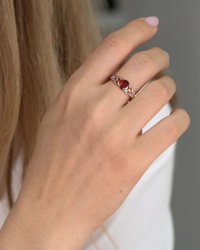 STARCHENIE Celtic Knot Ring for Women 925 Sterling Silver 3-Stone Promise Ring Size 5-10 - Image 3