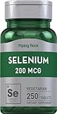 Piping Rock Selenium 200 mcg 250 Tablets Dietary Supplement