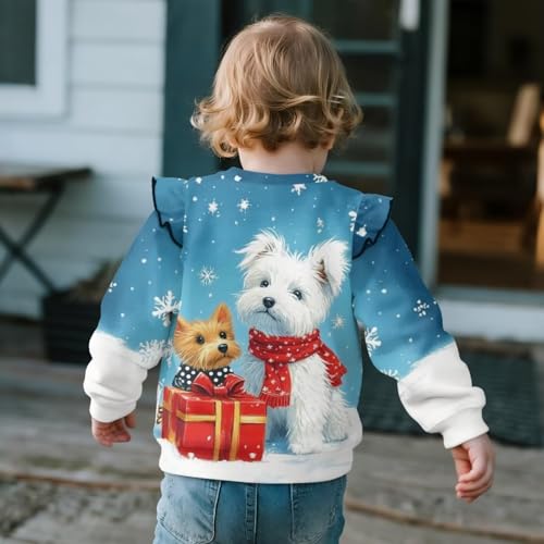 WELLFLYHOM Girls Sweatshirt Top 1-8T Crewneck Long Sleeve Sweater Top Graphic Casual Shirts Novelty Pullover Fall Outfits3