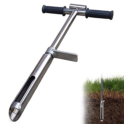 Sonde de sol 50 cm en acier inoxydable avec pédale et poignée en T pour carottage