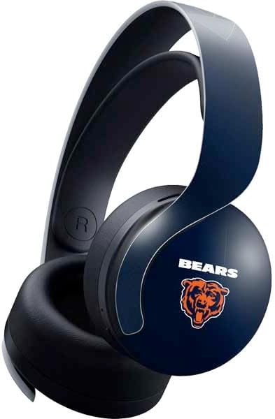 Skinit Decal Gaming Skin Compatible with Pulse 3D Wireless Headset for PS5 - Officially Licensed NFL Chicago Bears Black & White Design