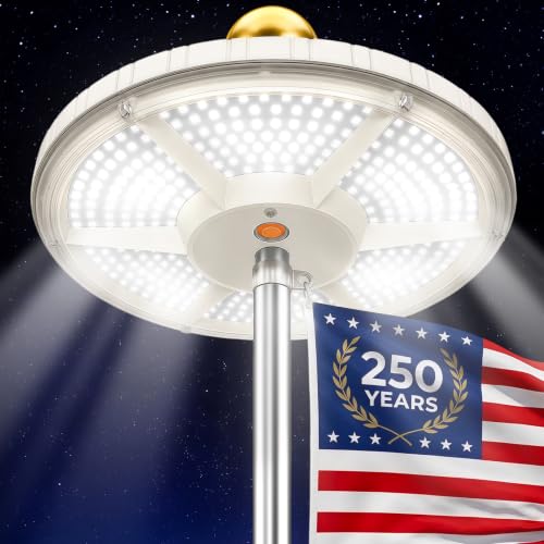 Lacasa Solar Flag Pole Light Dimmable Flagpole Lamp + 360 LED Ultra Bright by Lacasa - Used condition - US$25.99