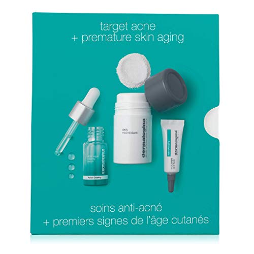 Dermalogica Clear and Brighten Kit - Set Contains: Face Exfoliator, Face Serum, and Acne Spot Treatment - Maintains Consistently Clear, Healthy Skin