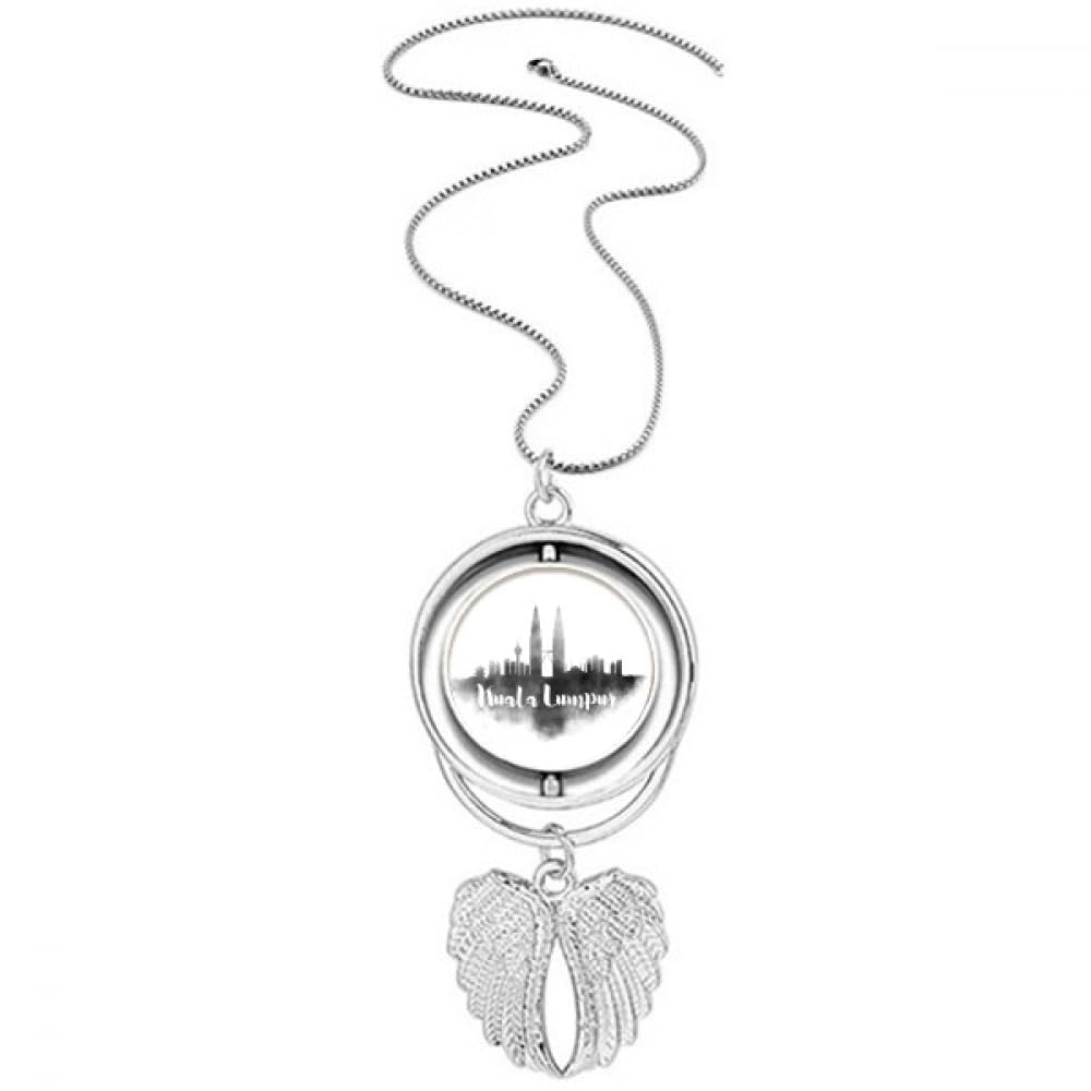 Collier avec pendentif ailes d'ange Kuala Lumpur ciselé - 4