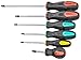 JEGS 69-Piece Screwdriver Set | 34 Screwdrivers with Magnetic Tips | 30 Assorted Bits | 4 Awls | Rubber Grip Handles | Chrome Vanadium Shafts | Color-Coded with JEGS Logo