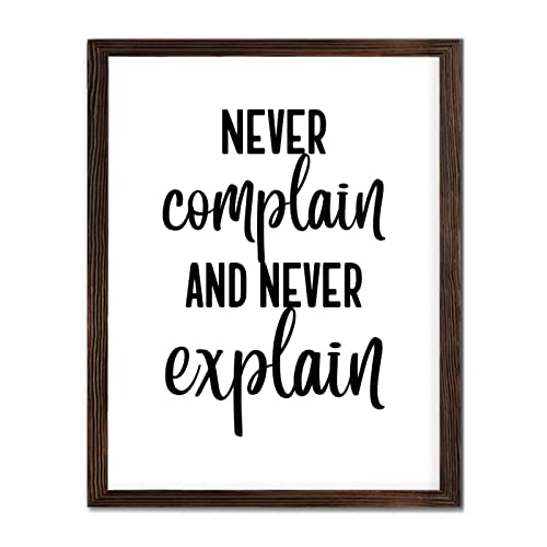 Panneau mural en bois inspirant « Never Complain » déco salon 40x50 cm