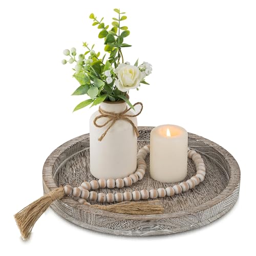 Plateau de table basse pour bougies et déco de salon style bohème chic - 2