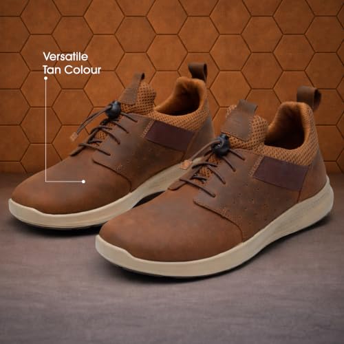 Image of Ergon Kansas Genuine Leather Men's Formal Slip-On Shoes | Available in Black & Tan | Cushioned Comfort | Office, Business Sizes UK 6-11