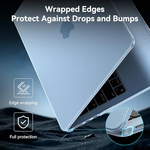 Image of BlueSwan for MacBook Air 13 inch Case, M5-M2 2026-2022 A3240 A3113, 100% Match Official Color, Scratch Resistant, Easy to Snap on, Hard Shell Protective Laptop Cover- Blue