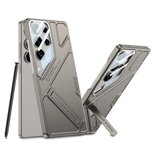Image of Midkart Matte Protective Case Compatible with Samsung Galaxy S25 Ultra Hidden Kickstand Cover Hard PC with Camera Protection, Beige