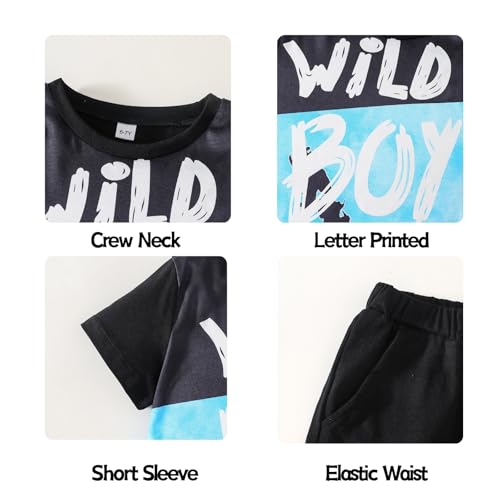 Image of OLMRJKD Boys 2 Piece Outfits Color Block Clothes Short Sleeve T Shirt and Camouflage Pants Summer Clothing Sets