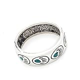 Made in USA Indianerschmuck Ring Türkis Bärentatze Westernschmuck Indianerring Sterling Silber Navajo Schmuck CR912 (54 (17.2)) (22mm)