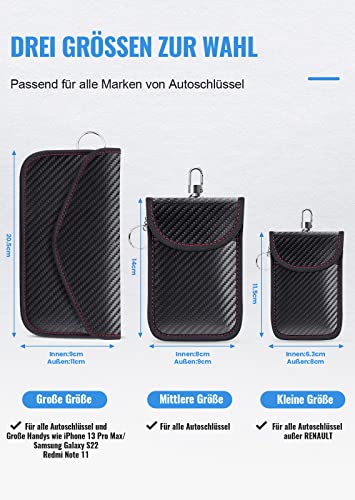 Lanpard Keyless Go Schutz Autoschlüssel Schutz Keyless Hülle 2 Pack Rfid Funkschlüssel Abschirmung Schlüsseltasche Schlüsseletui Schlüsselmäppchen Car Key Safe 3