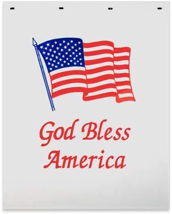 Miniatura 2 de Denco God Bless America - Juego de 2 solapas de barro para semirremolques resistentes de 24 x 30 pulgadas, color blanco