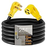 Suplevel 25ft 10-50 Extension Power Cord, STW 6AWG/3C, 50 Amp, 250 Volts, 12500 Watts, Heavy Duty Industrial Range, Stove, Oven NEMA 10-50P to 10-50R Power Cord, ETL Listed