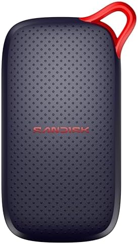 Sandisk 500GB Portable SSD - speeds up to 1000 MB/s - Up to 2-Meter Drop Protection, Pocket-Sized - USB Type-C, Compatible with Laptops and Tablets- Black - SDSSDE31-500G-G25