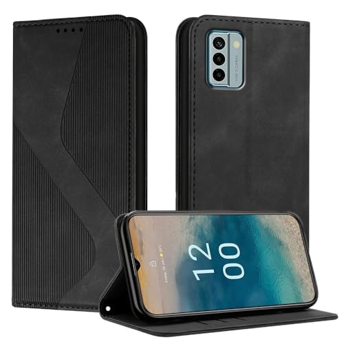 Coque Nokia C02 portefeuille antichoc pour éviter les rayures avec rabat magnétique noir