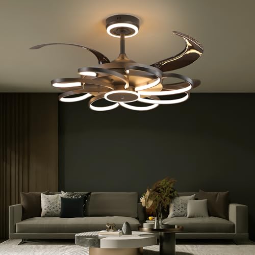 48" Fandelier Ceiling Fans with Lights,Black Modern Chandeliers Ceiling Fan with Remote and APP Control, 6 Speed and 3 Color Change, Low Profile Chandelier for Bedroom Living Room Dinning Room by LANGLITIAODENG - Image 7