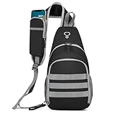 [NEWHEY] ボディバッグ ショルダーバッグ メンズ 大容量 斜めがけバッグ 軽量 撥水加工 スポーツ 旅行 iPad収納可 カジュアル 多機能 通勤 通学 ブラック グレー