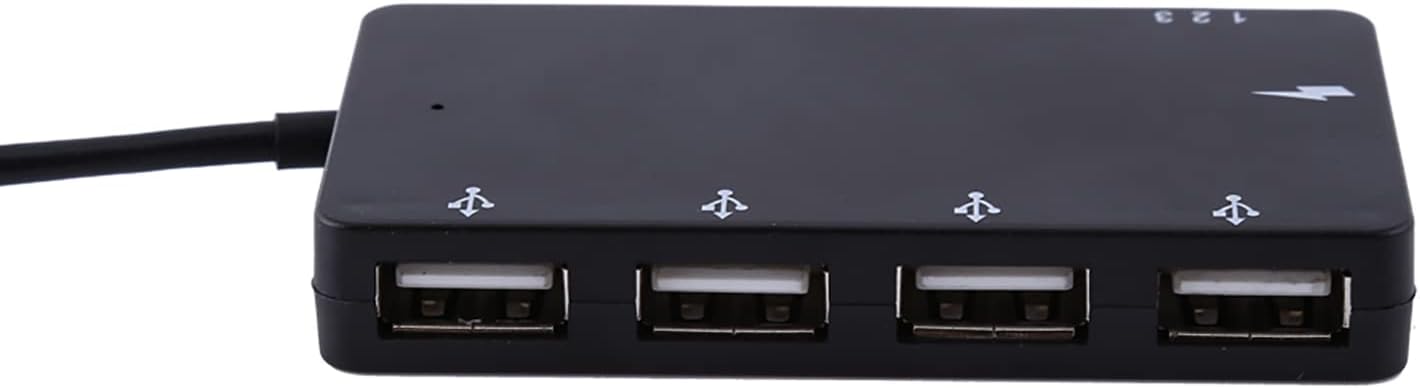 4 Port Micro USB Hub USB2.0 Adapter for Simultaneous Connection of Devices, Supports Hot-Swappable Feature, Perfect for and Developers