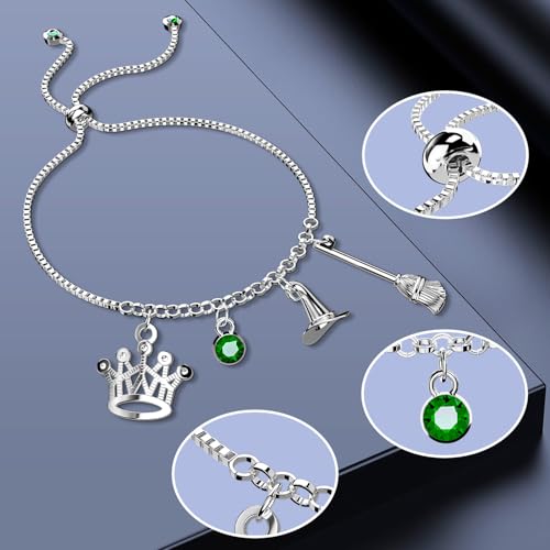 AICase Wicked Merch Witch Inspired Musical Gifts Broadway Musical Fans Charm Bracelet Elphaba and Glinda Gift Broadway Musical Merchandise3